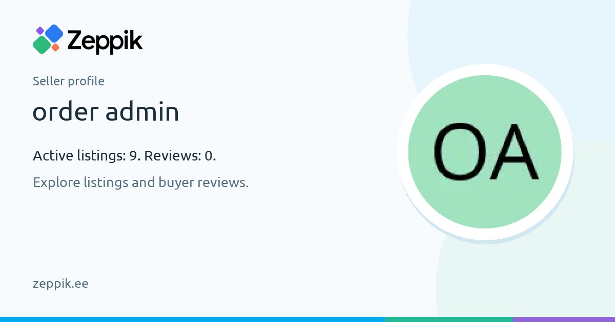 Seller profile — order admin