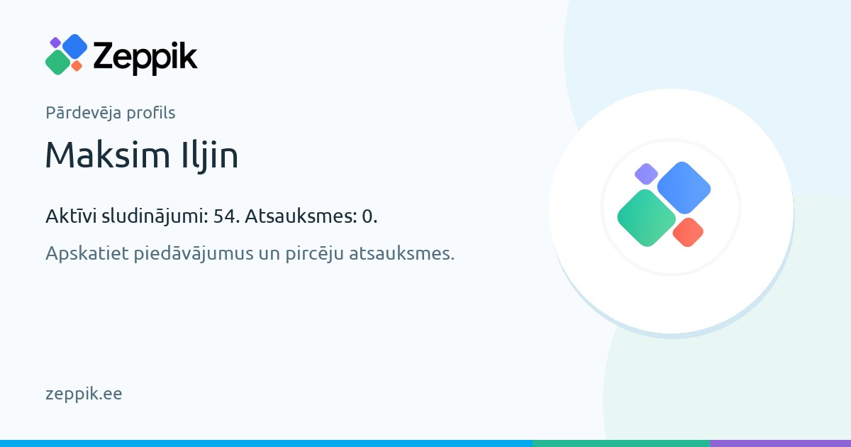 Pārdevēja profils — Maksim Iljin