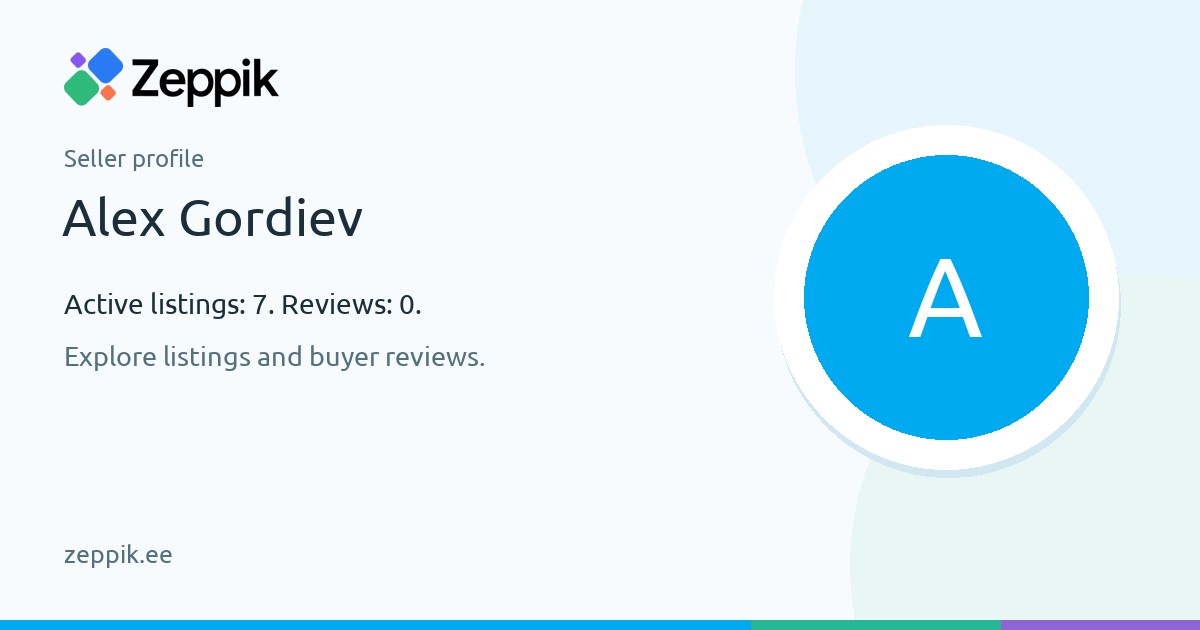 Seller profile — Alex Gordiev