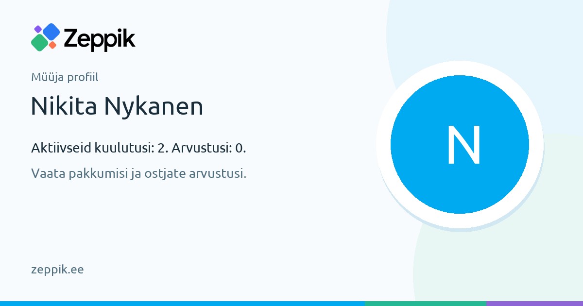 Müüja profiil — Nikita Nykanen