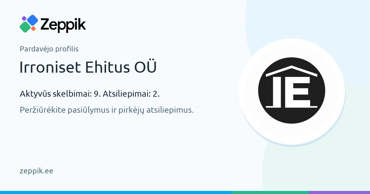 Pardavėjo profilis — Irroniset Ehitus OÜ