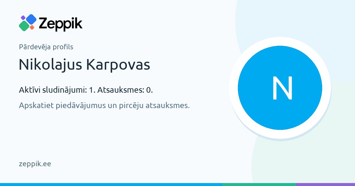 Pārdevēja profils — Nikolajus Karpovas