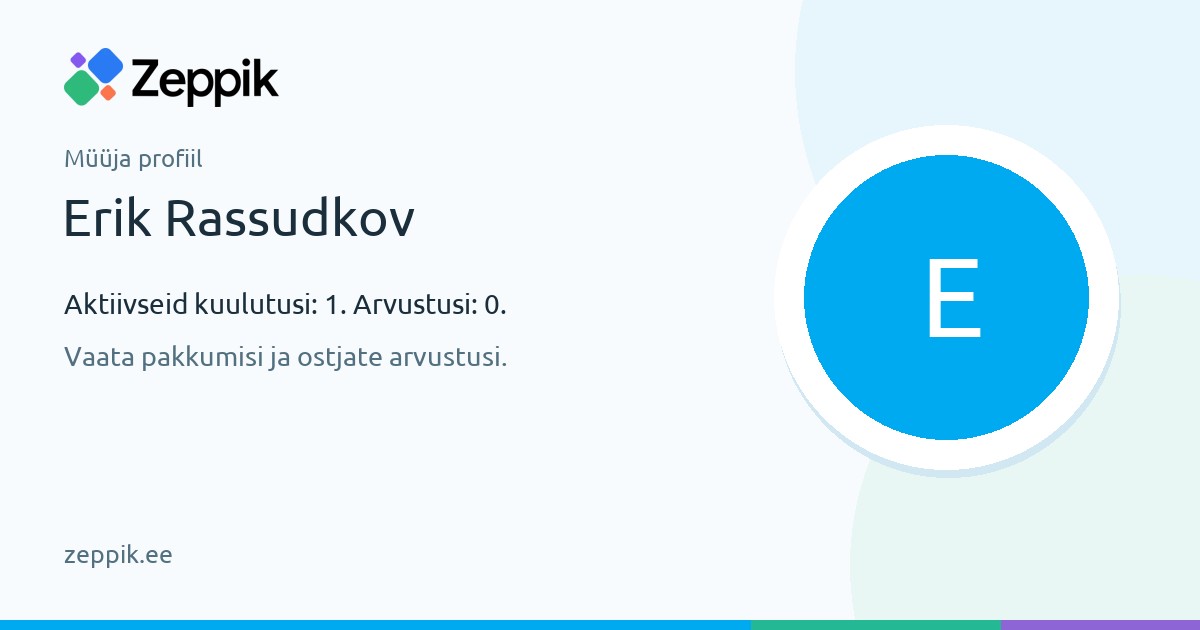 Müüja profiil — Erik Rassudkov