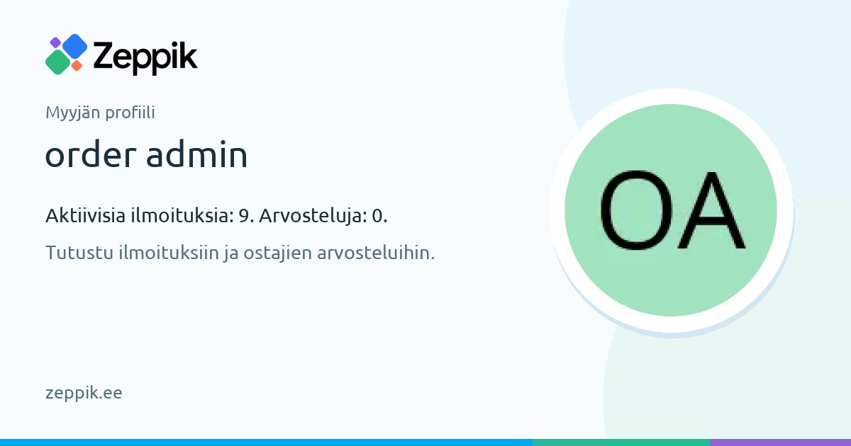 Myyjän profiili — order admin